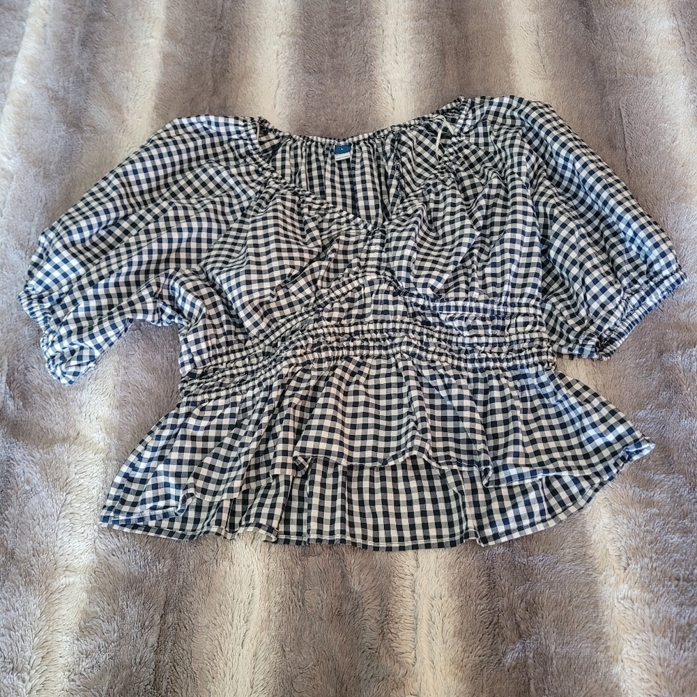 Gingham Blouse Size L